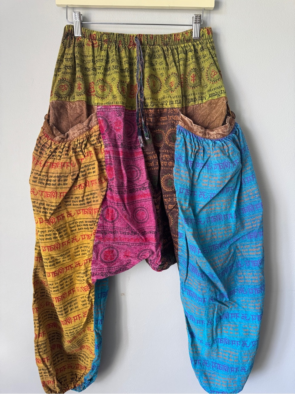 Boho Multicolor Patchwork Harem Joggers - Relaxed Track Pants